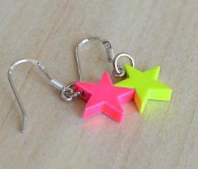 Neon Stars Earrings