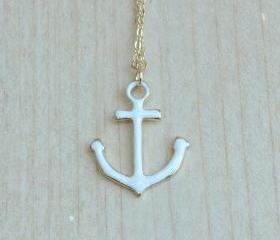 White Anchor Necklace